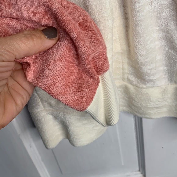 L*Space Best Life Crop Pullover Half Zip TerryCloth Pink Ivory Top NEW Sz XS - Picture 6 of 13